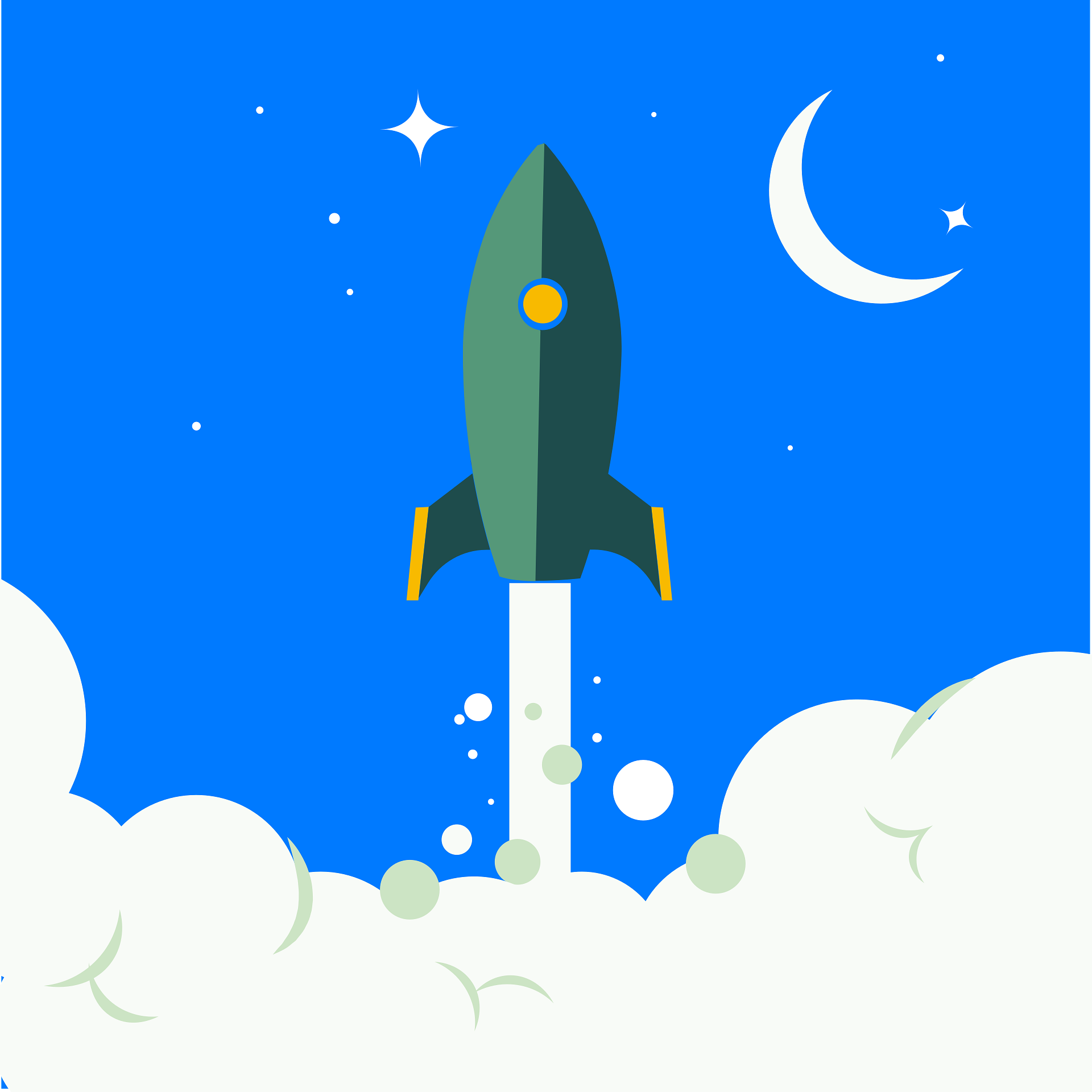 illustration of a rocket taking off 